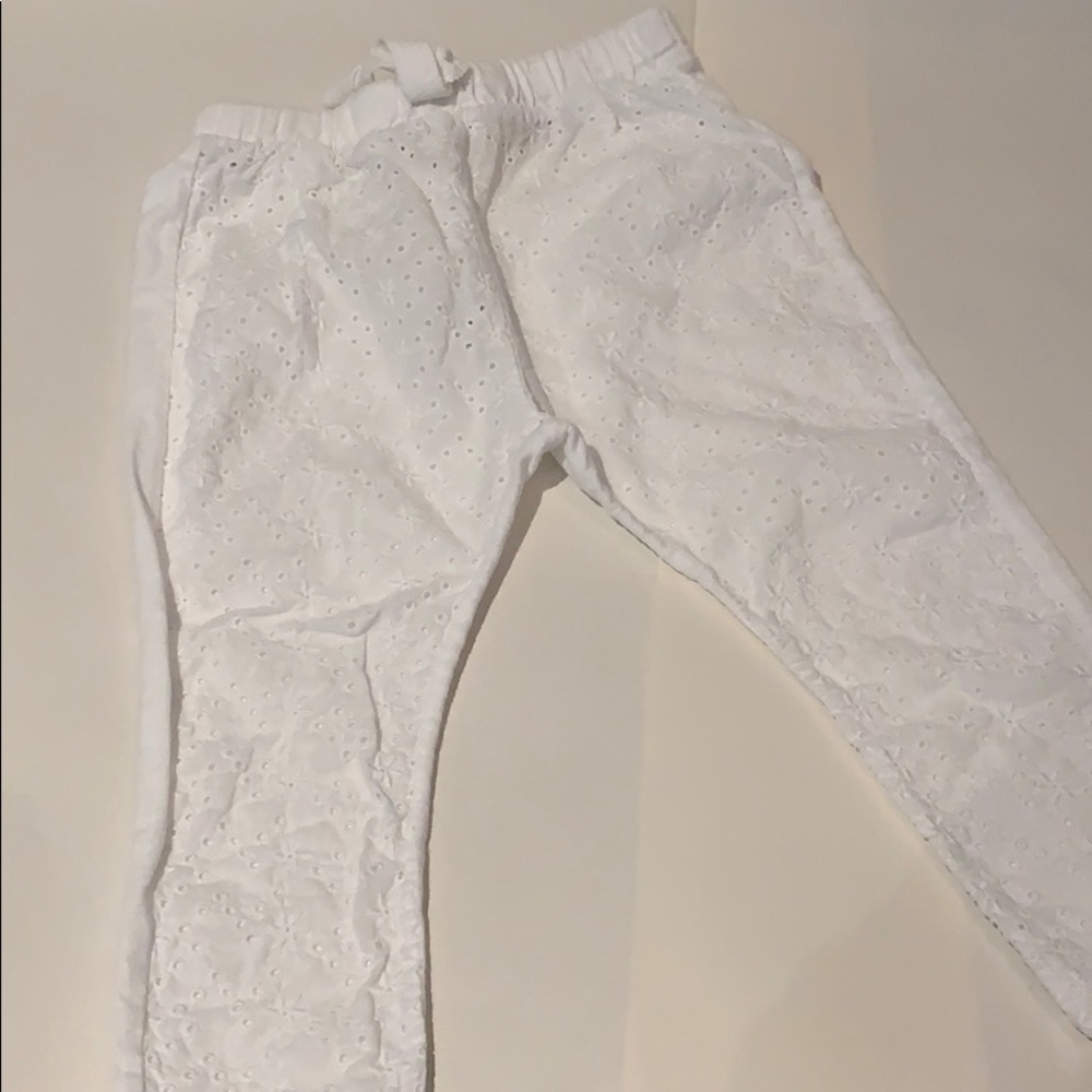 Zara 18-24m embroidered eyelet white pants